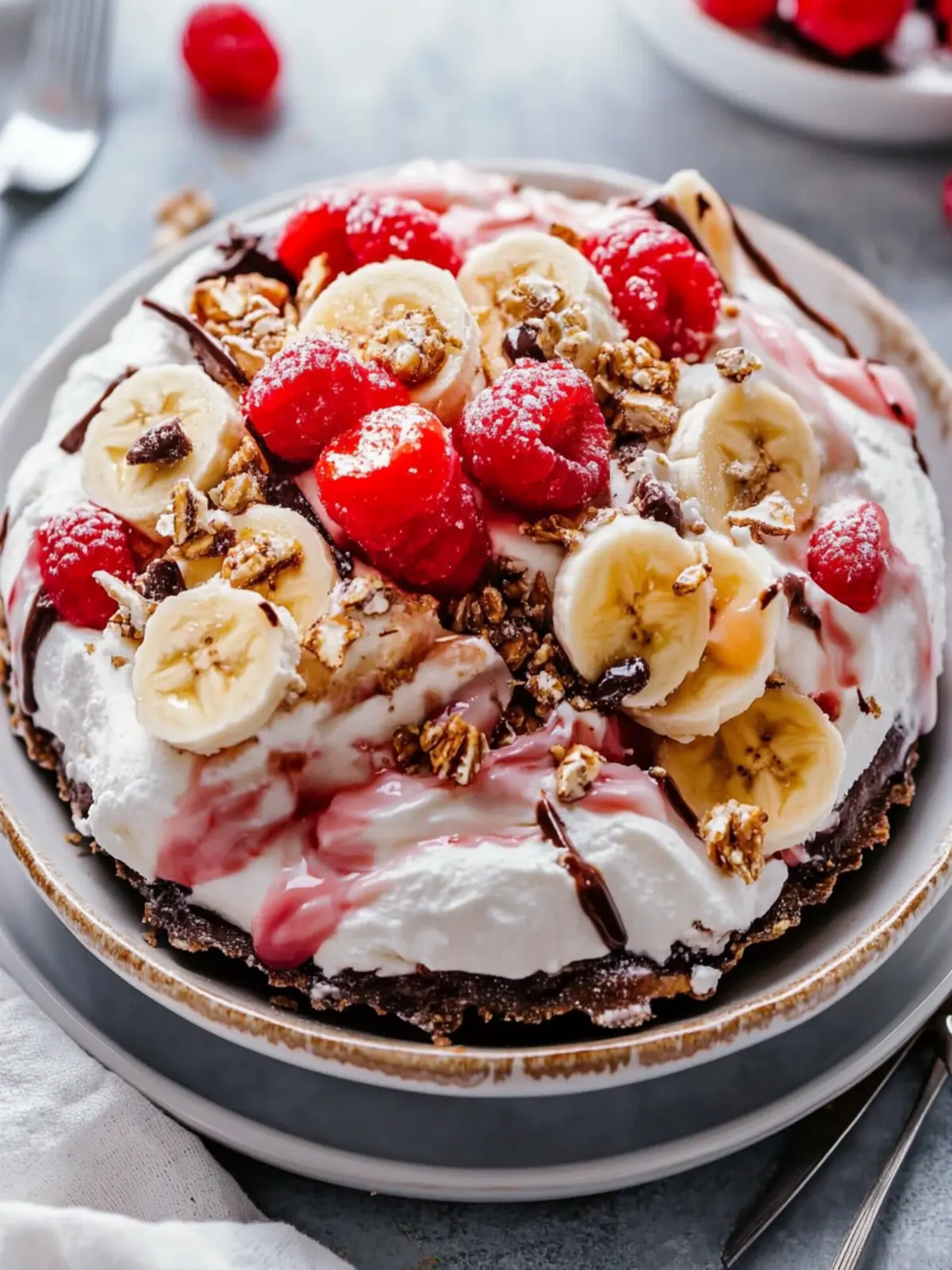 No-Bake Banana Split Pie