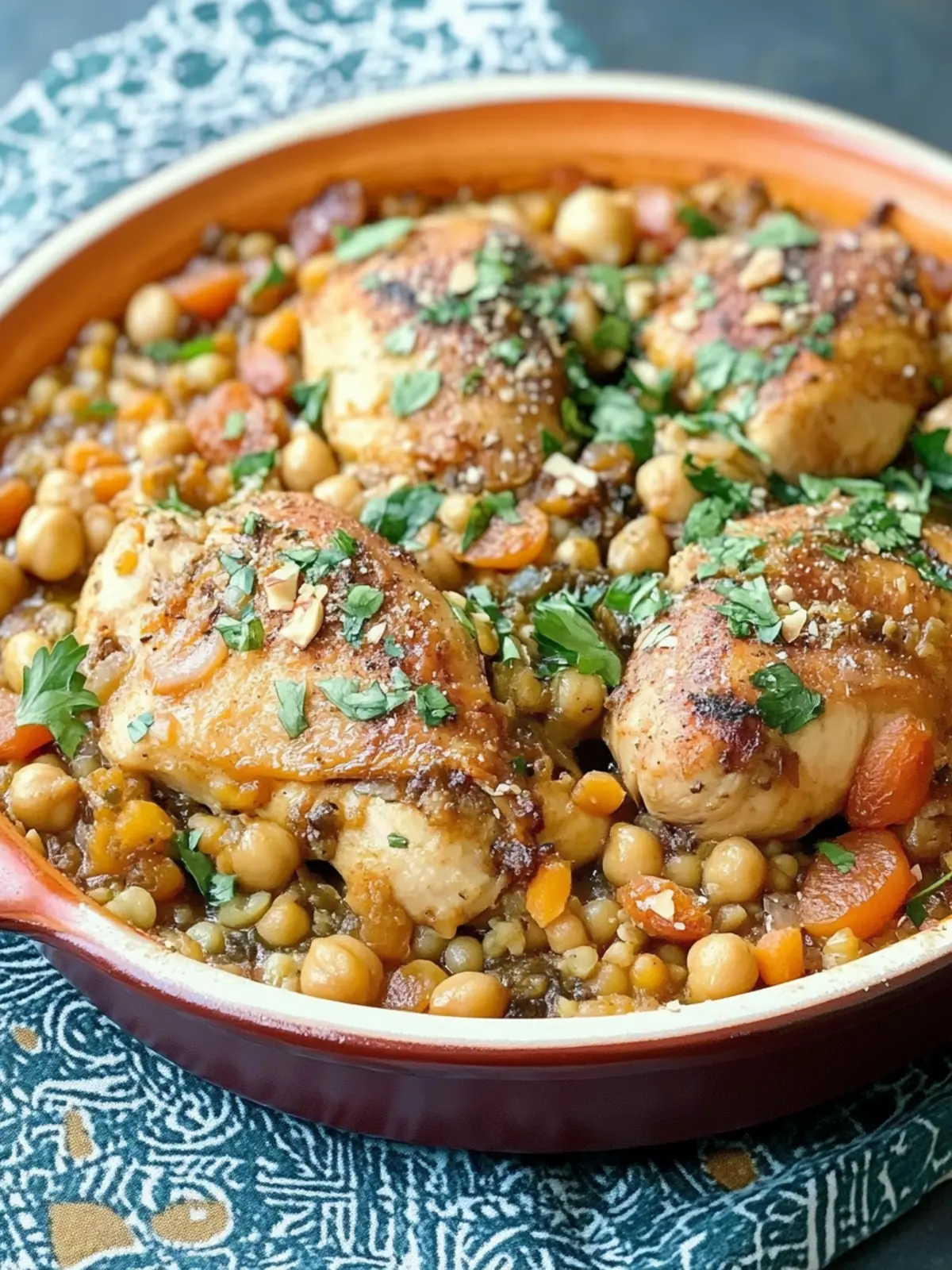 Savory Chicken Tagine with Apricots, Almonds & Chickpeas Delight 3 Chicken Tagine with Apricots, Almonds & Chickpeas