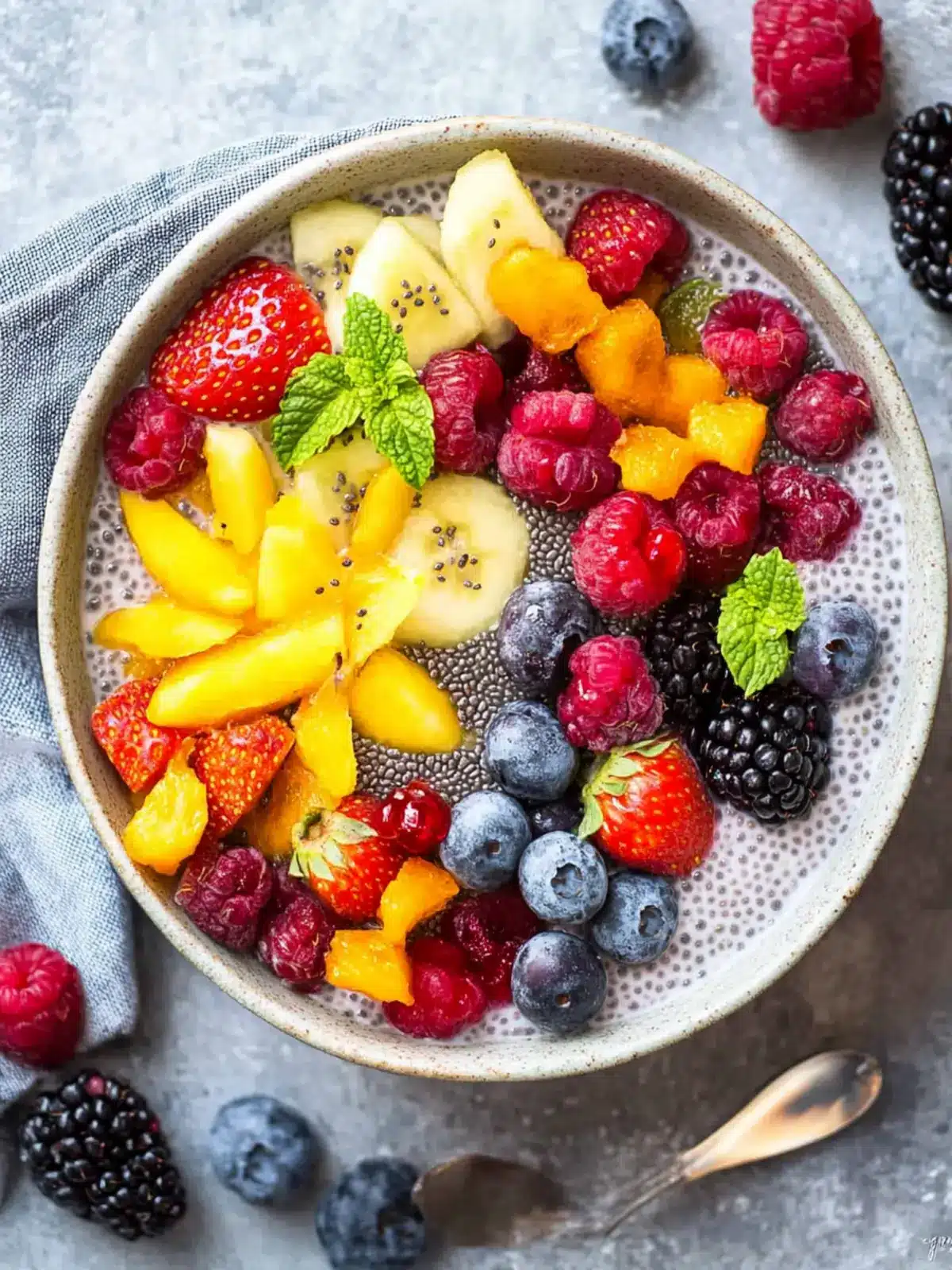 Delicious Summer Fruit Vanilla Bean Chia Pudding Bowl Recipe 4 Summer Fruit Vanilla Bean Chia Pudding Bowl