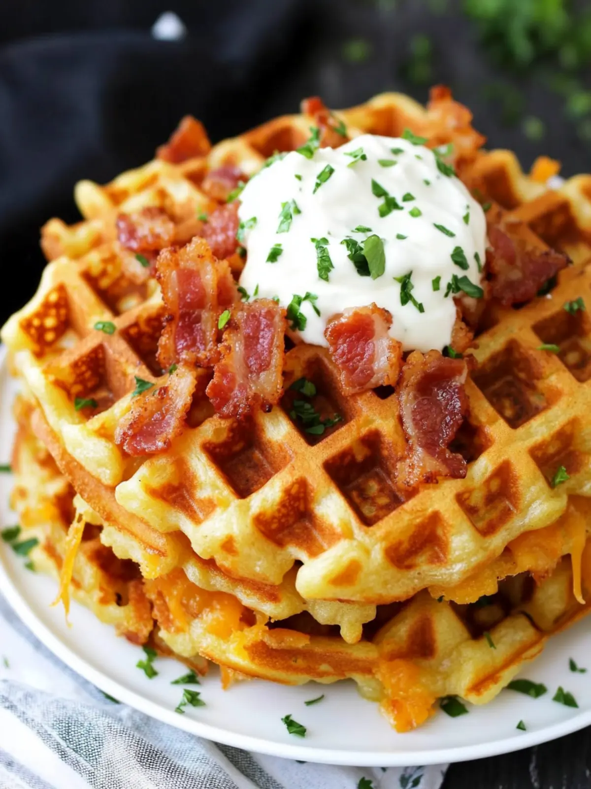 Bacon and Cheese Loaded Hashbrown Waffles for Brunch Bliss 5 Bacon and Cheese Loaded Hashbrown Waffles