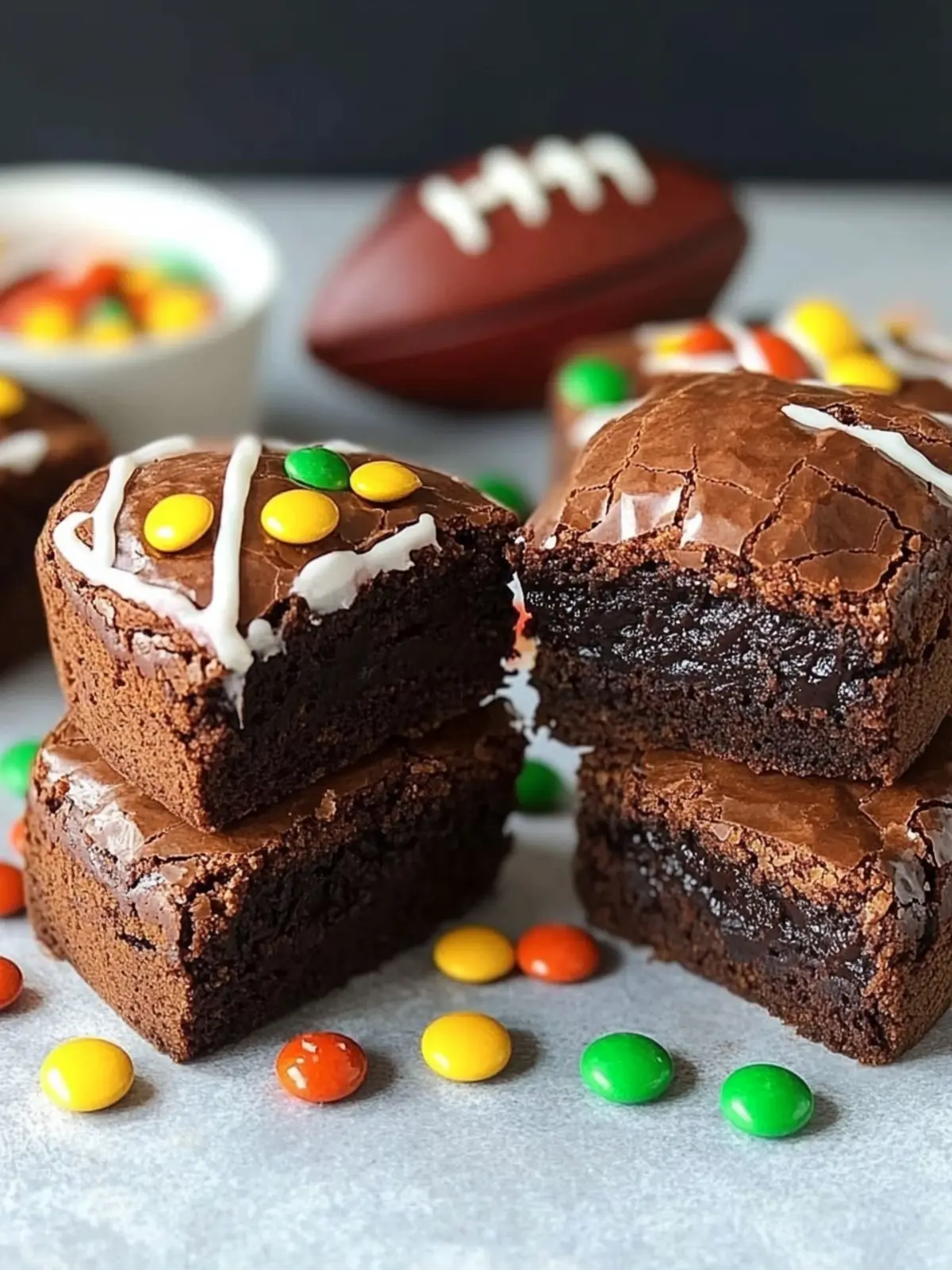 Candy Filled Football Piñata Brownies to Score Sweet Cheers 5 Candy Filled Football Pinata Brownies