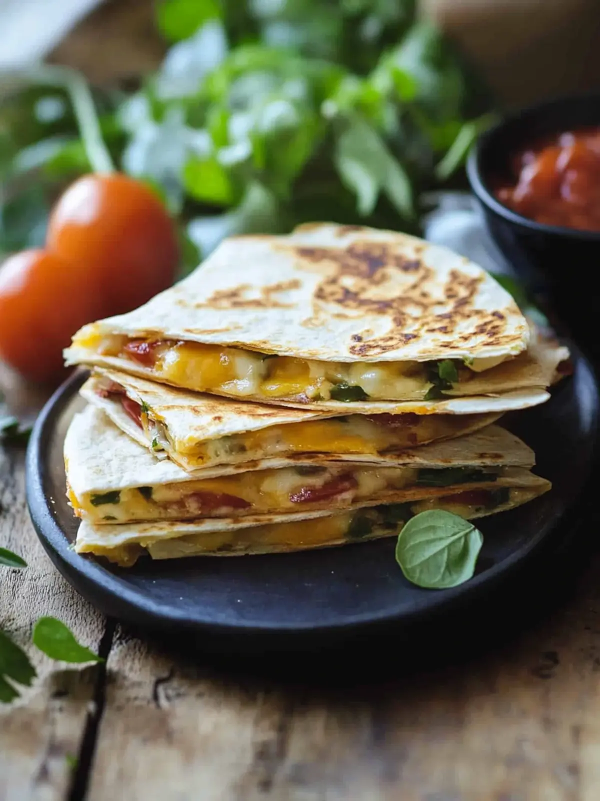 Summer Harvest Cheddar Quesadilla