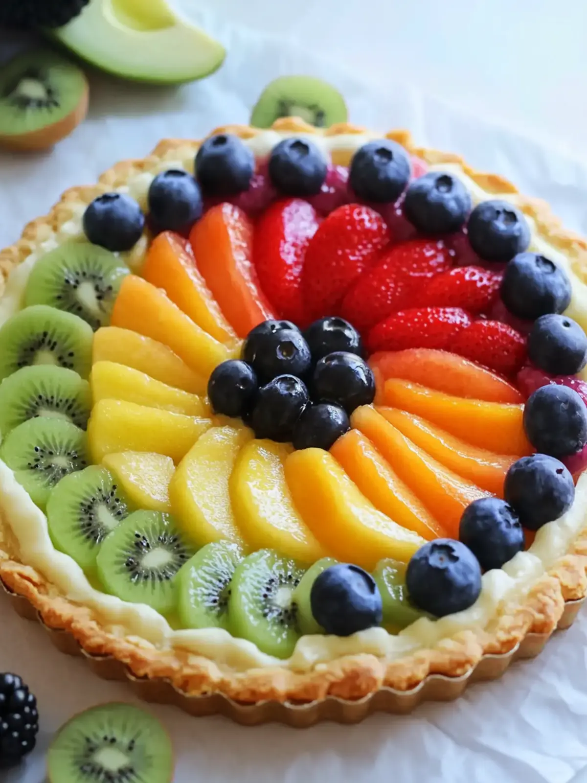 Rainbow Fruit Pizza Tart