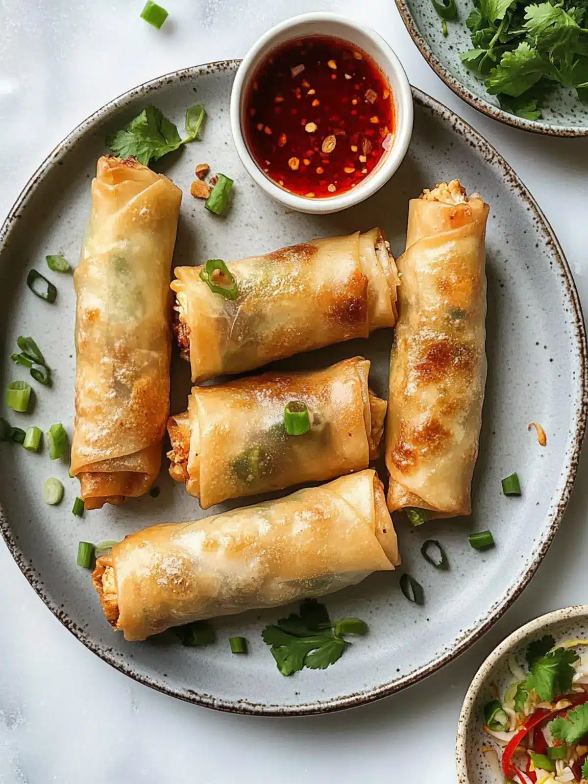 Chicken Spring Rolls (Super Flavorful + Crispy!)