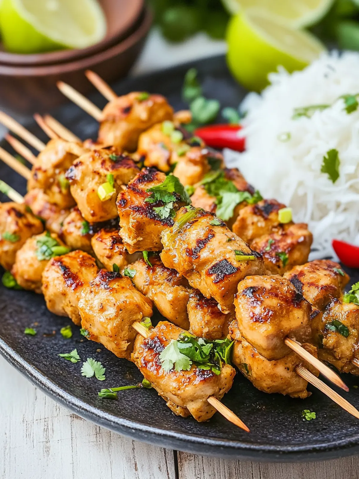 Thai Grilled Coconut Chicken Skewers