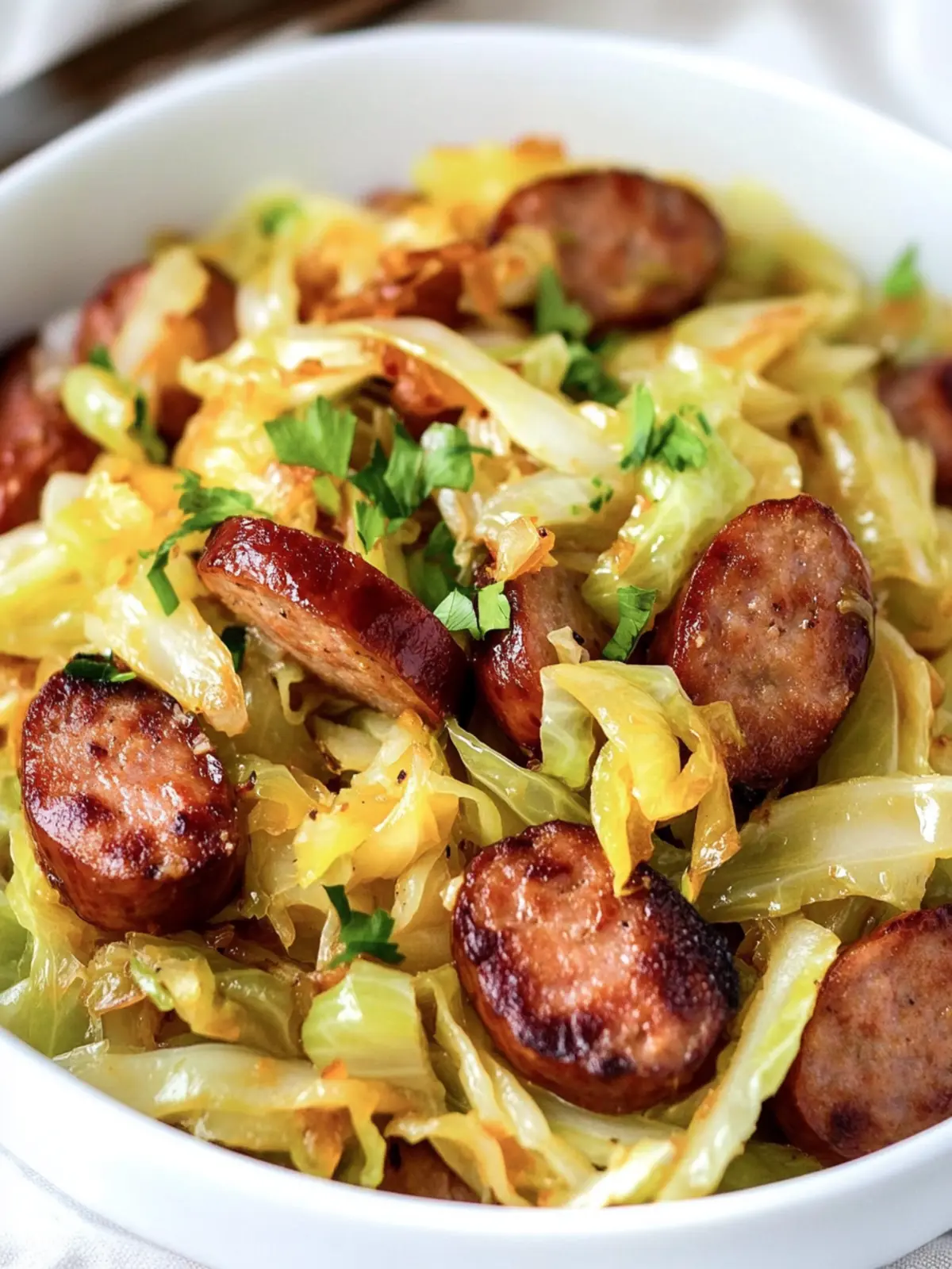 Fried Cabbage and Sausage