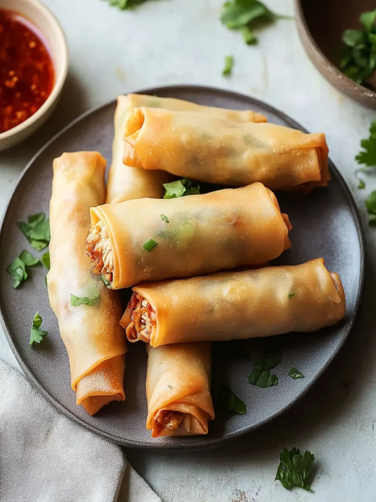 Chicken Spring Rolls (Super Flavorful + Crispy!)