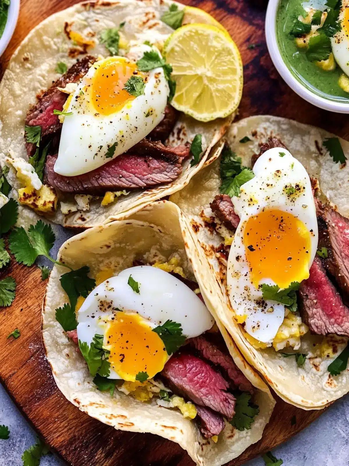 Grilled Steak and Egg Tacos