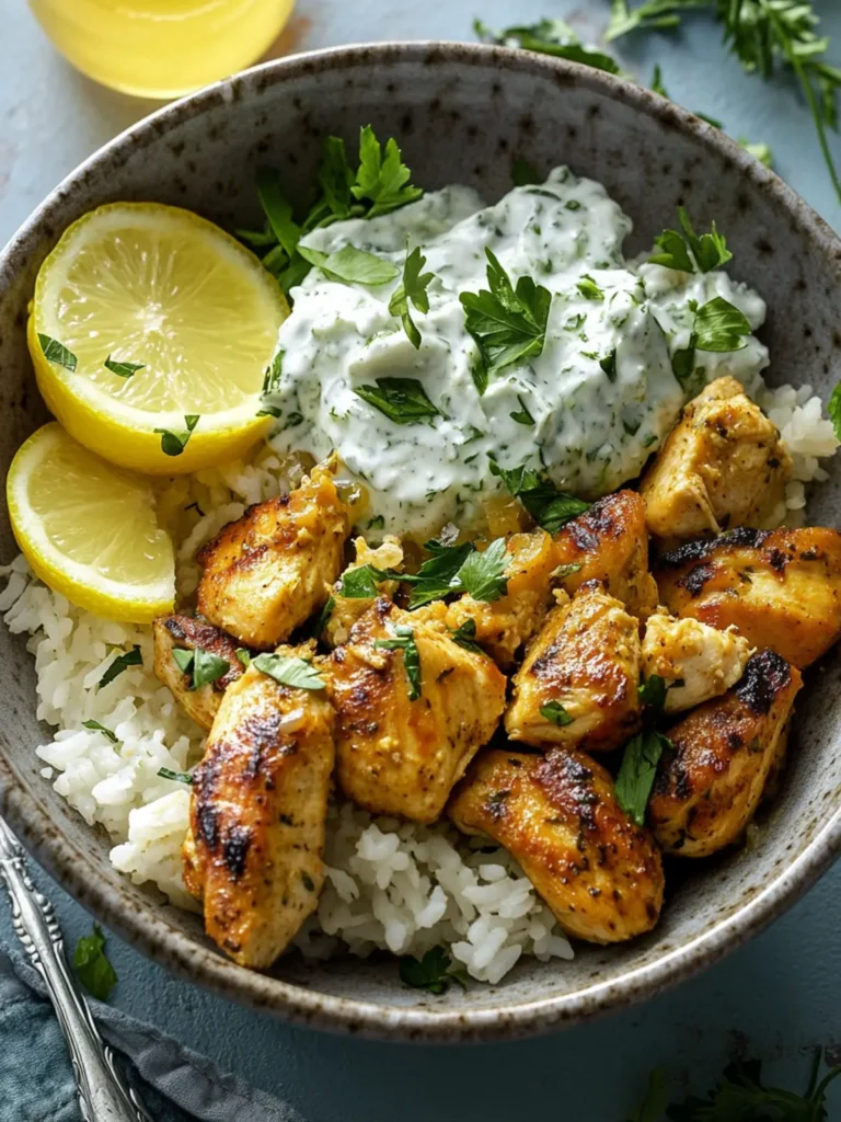 Dump and Bake Chicken Tzatziki and Rice