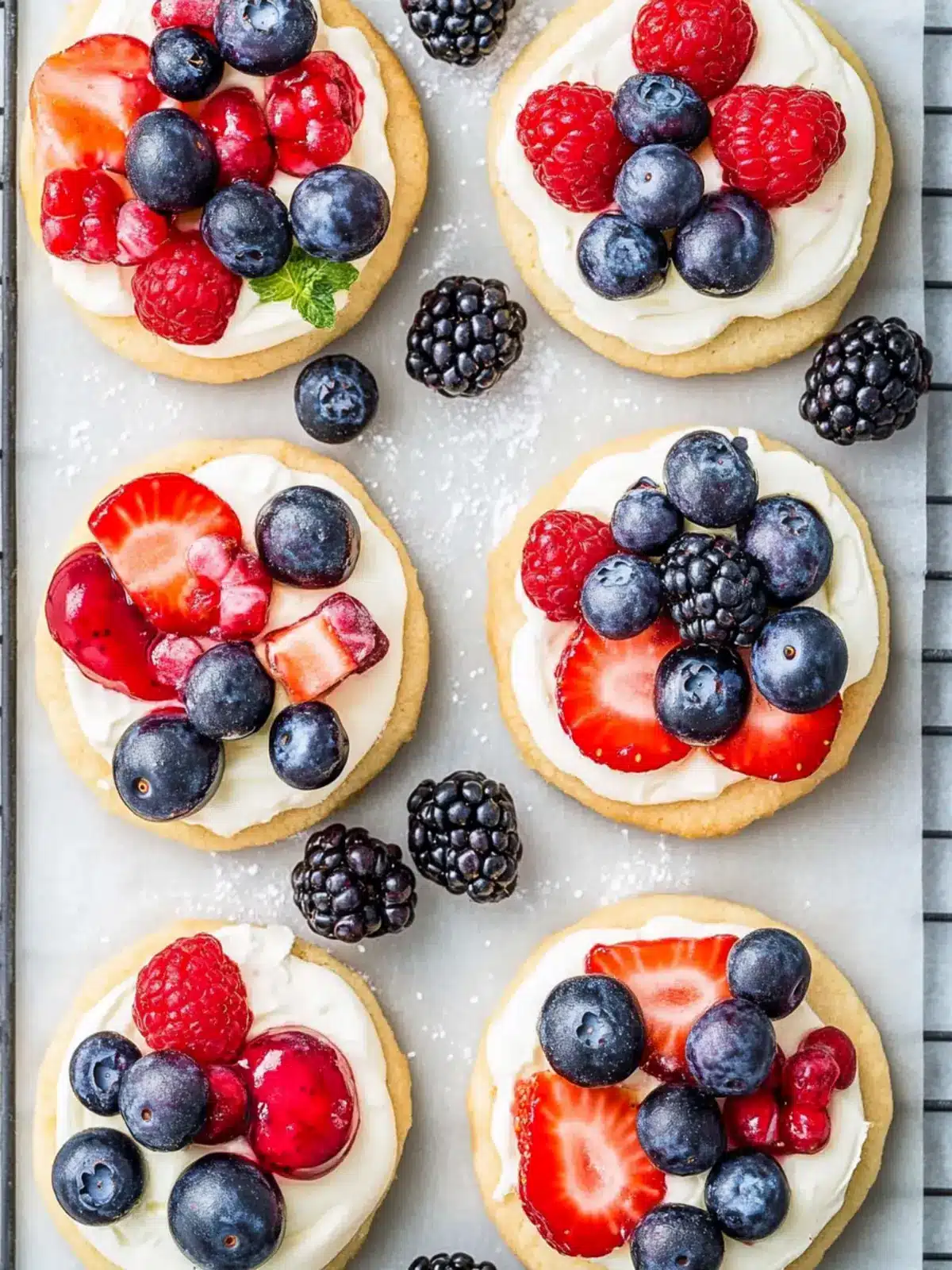Fruit Pizza Cookies with Berries