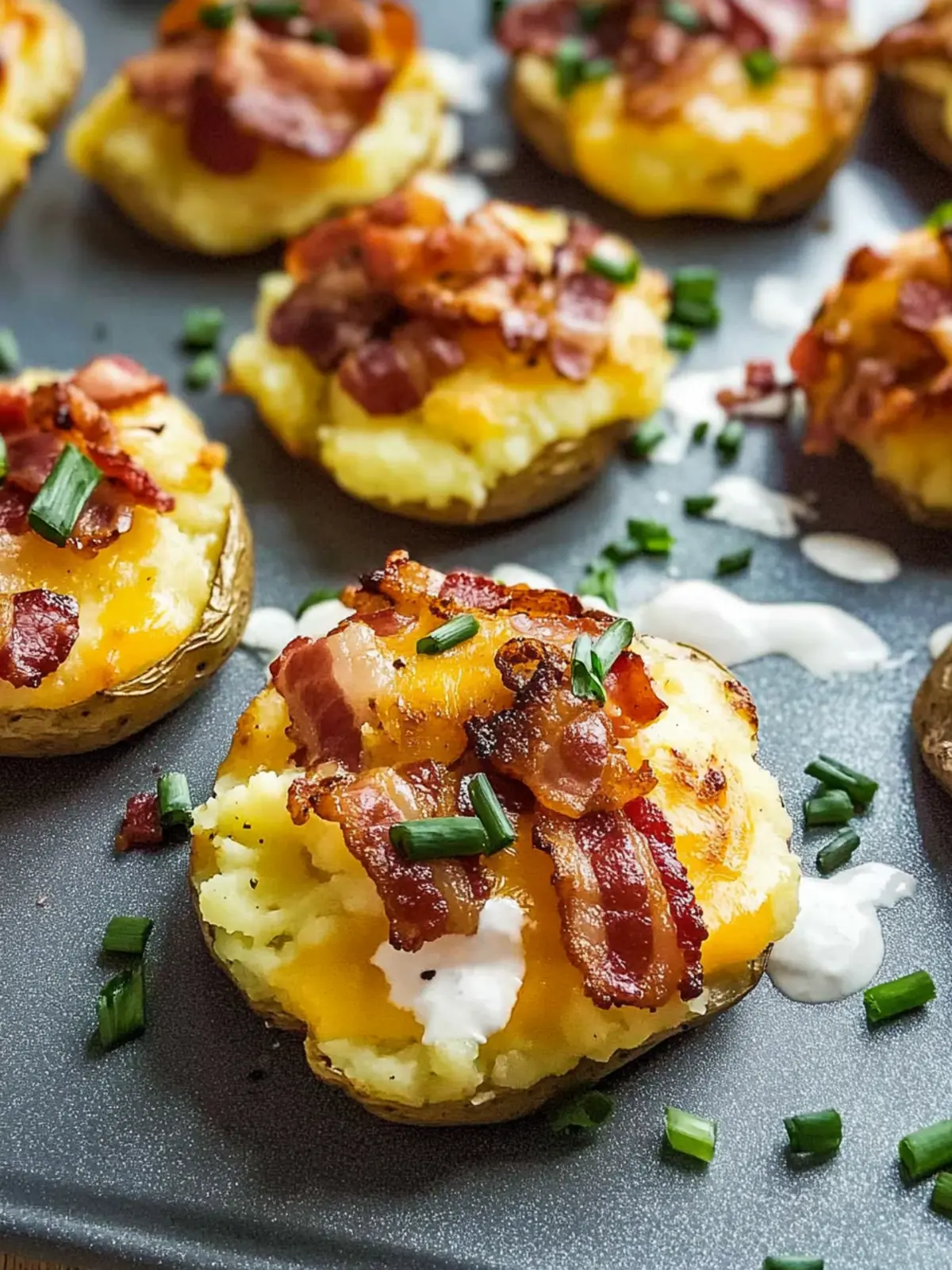 Cheesy Bacon Loaded Smashed Potatoes