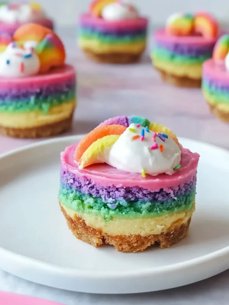 Mini Rainbow Cheesecake Bites