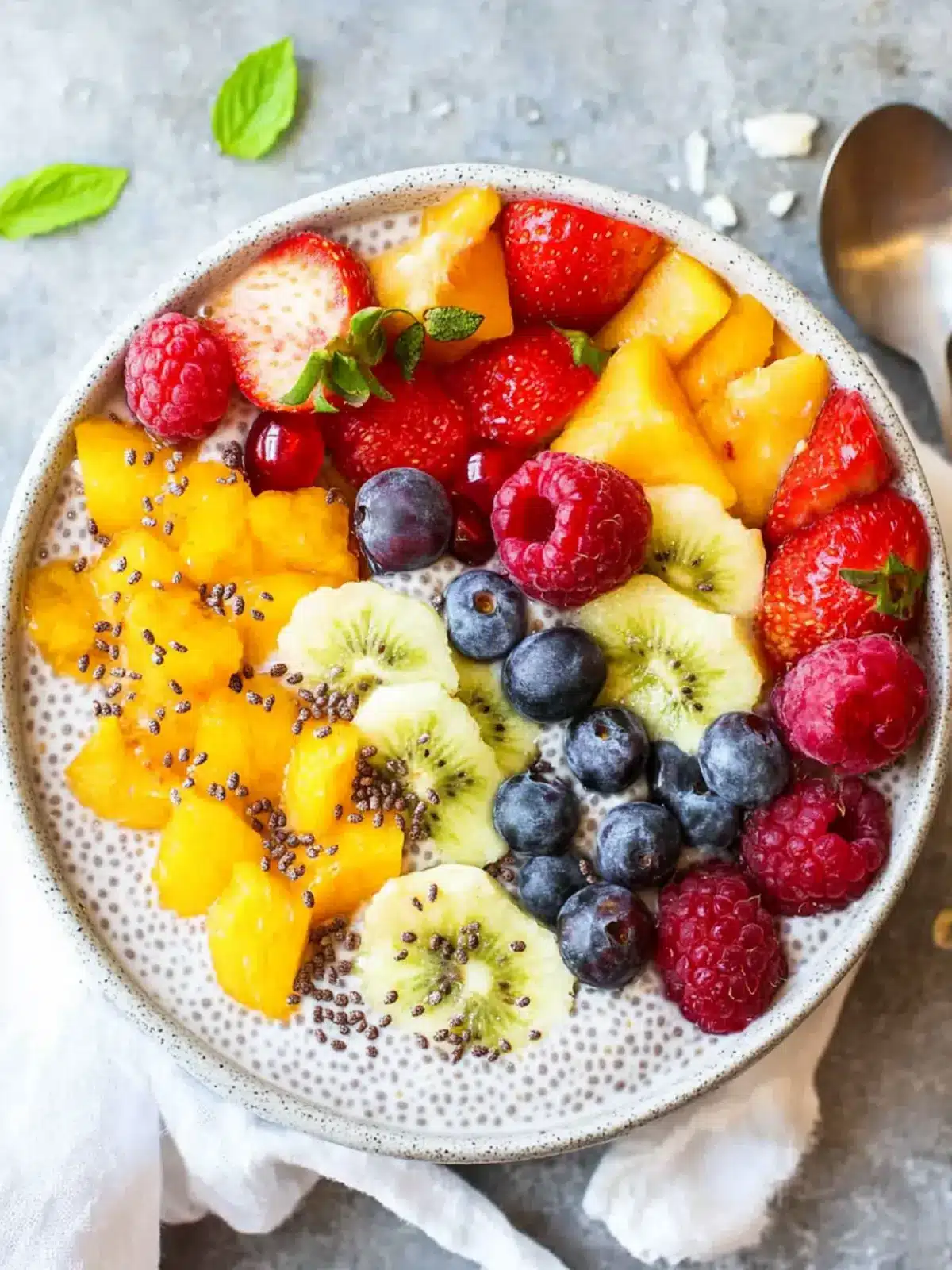 Delicious Summer Fruit Vanilla Bean Chia Pudding Bowl Recipe 2 Summer Fruit Vanilla Bean Chia Pudding Bowl