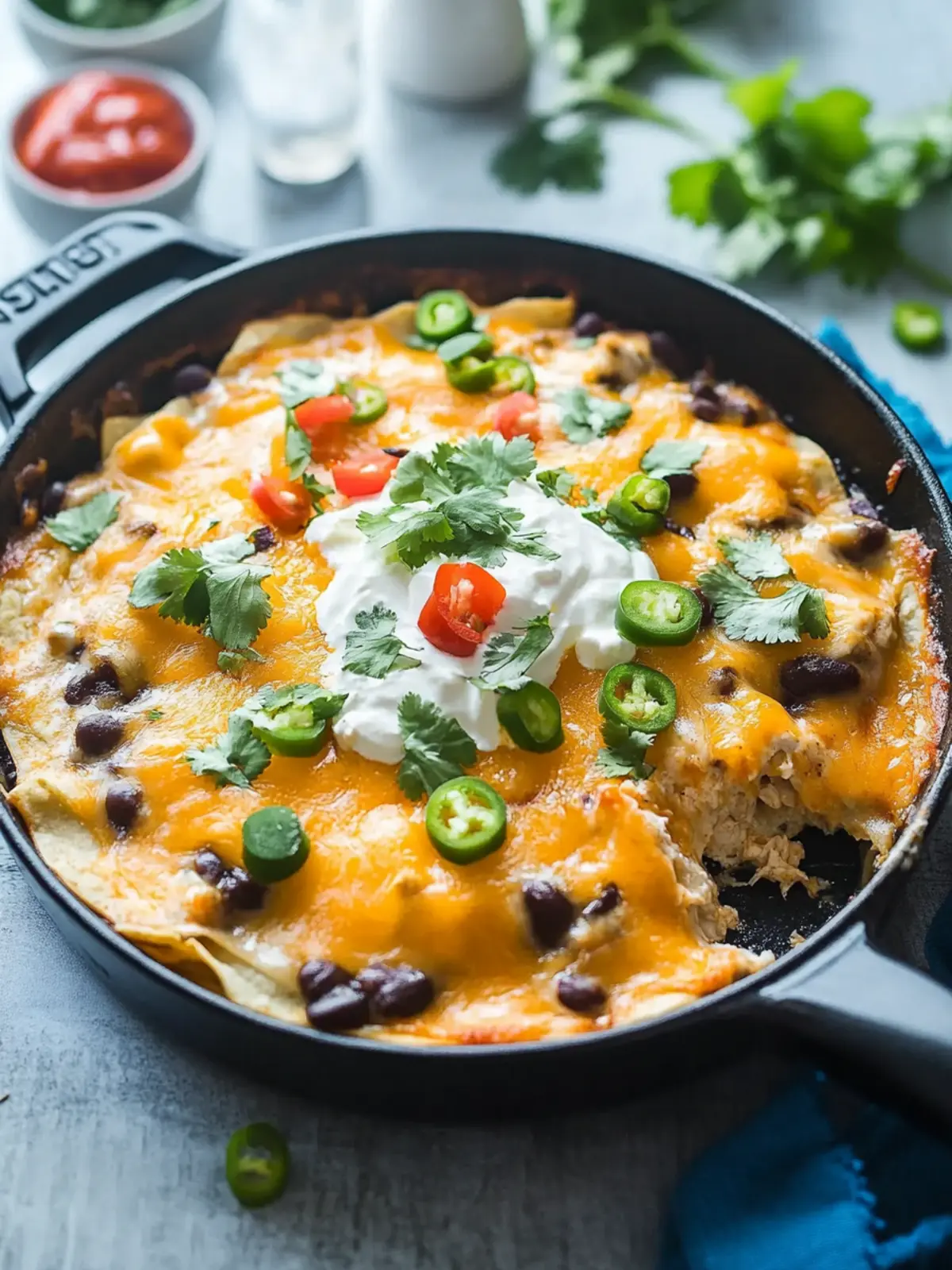 Sour Cream Chicken Enchilada Skillet: Quick One-Pan Delight 3 Sour Cream Chicken Enchilada Skillet