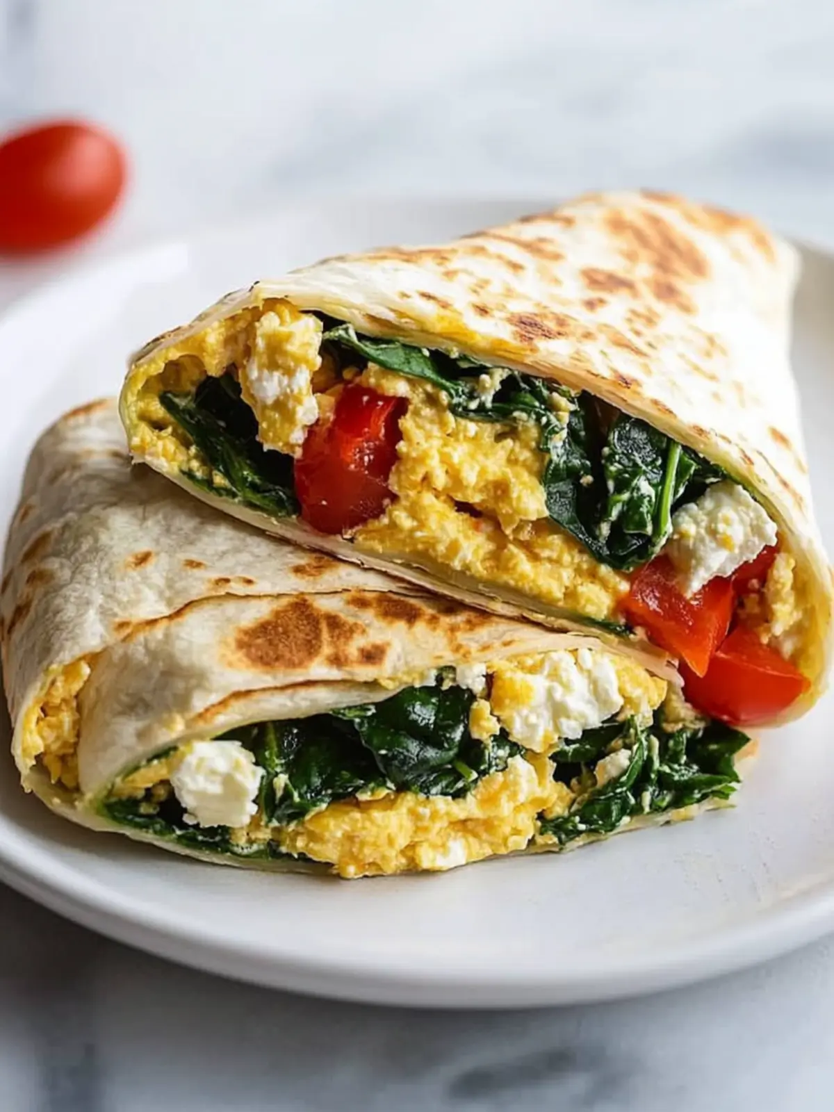 Spinach Feta Breakfast Wraps