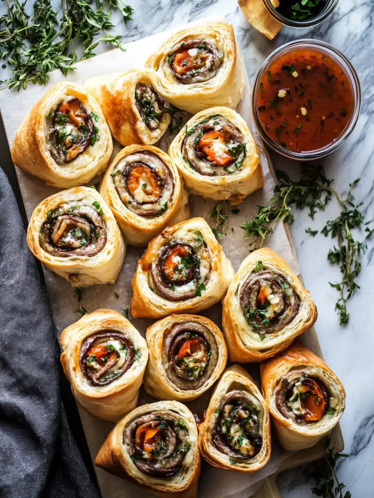 Easy French Dip Pinwheels
