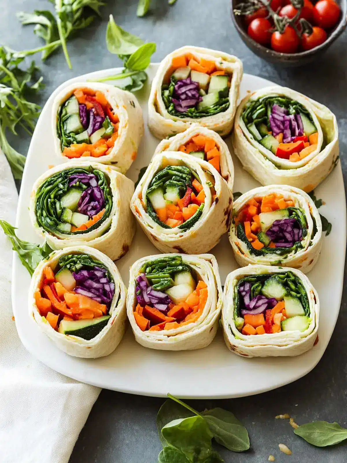 Rainbow Veggie Pinwheels That Are Fresh, Colorful, and Crowd-Approved