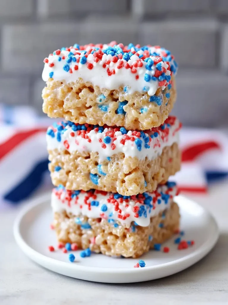 July 4th Rice Krispies Ice Cream Sandwiches: A No-bake Fourth of July Dessert
