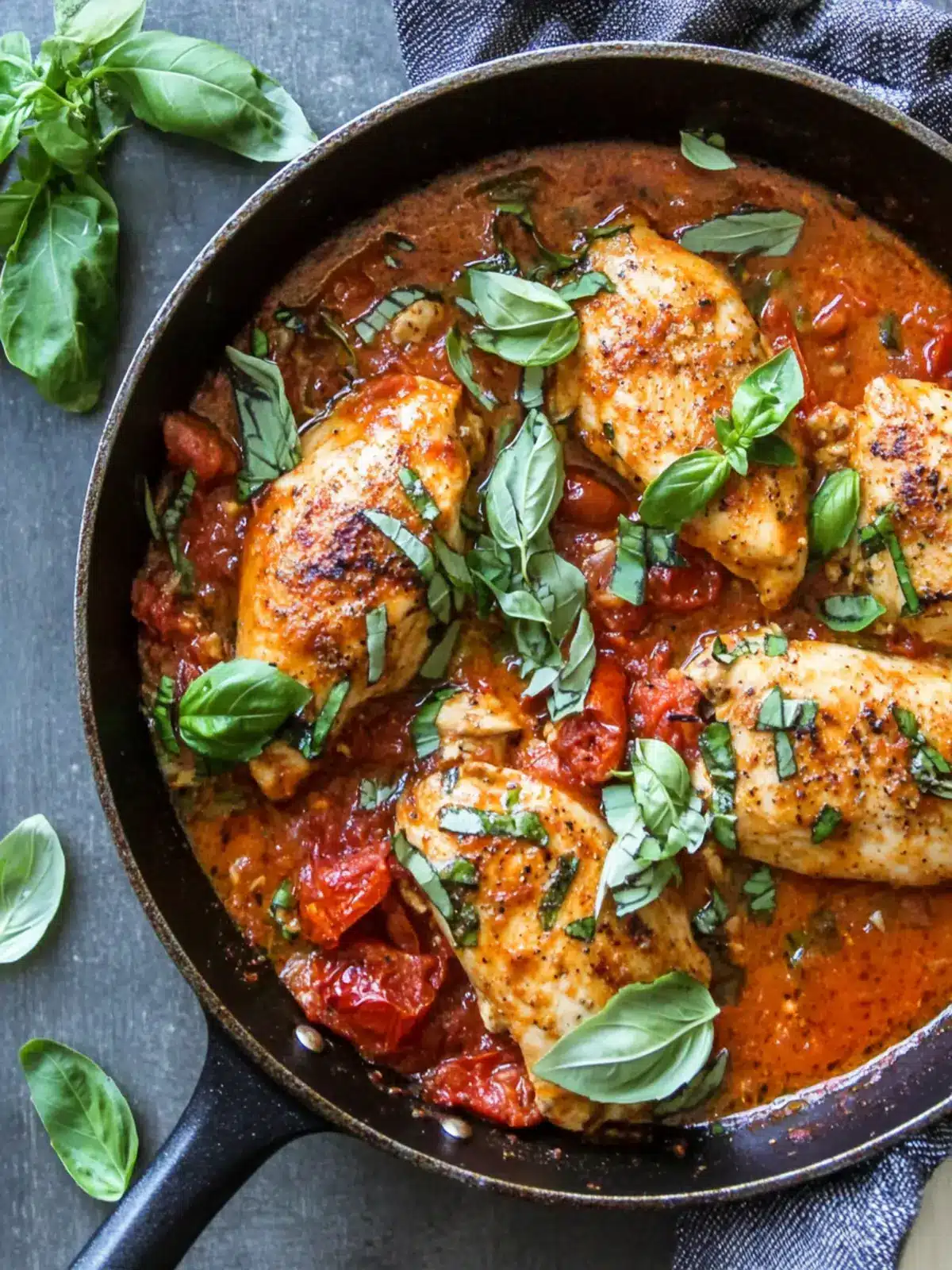 Savory Tomato Basil Skillet Chicken in One Pan Perfection 2 Tomato Basil Skillet Chicken