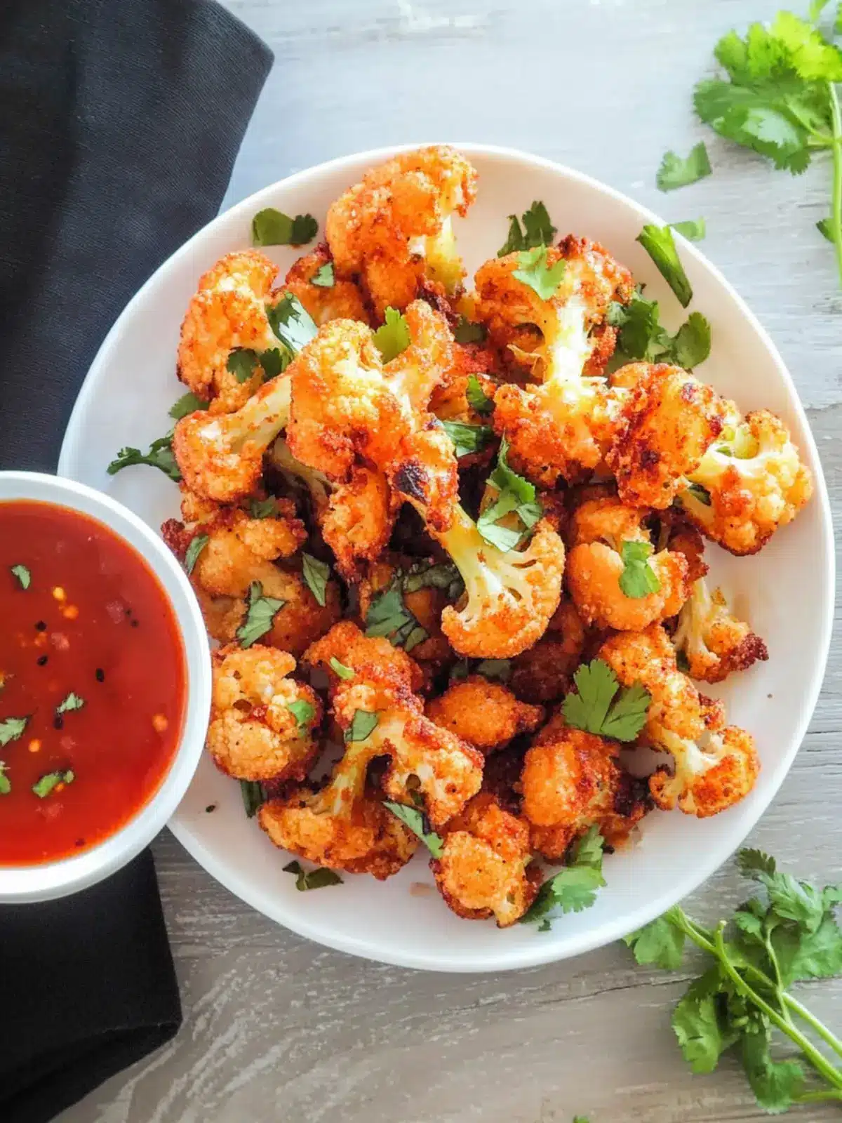 Baked Crispy and Spicy Cauliflower Bites