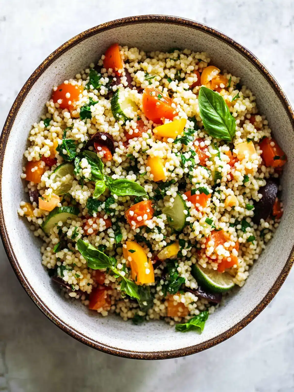 Couscous Salad with Lime Basil Vinaigrette