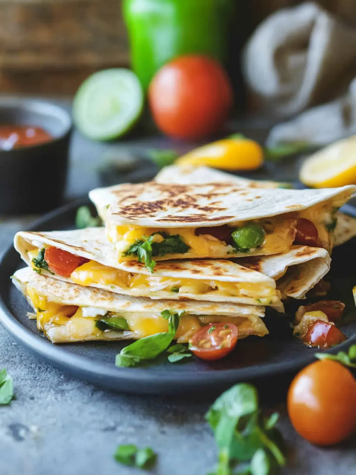 Summer Harvest Cheddar Quesadilla