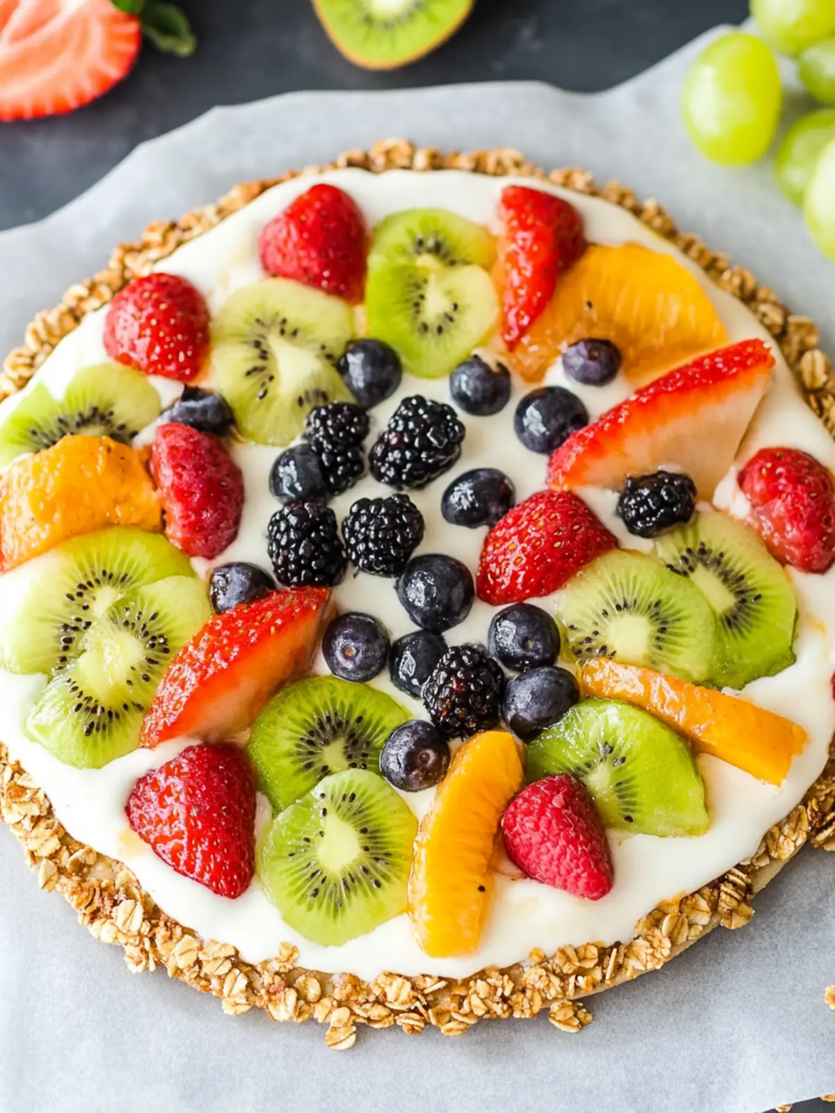 Healthy Fruit Pizza with Granola Crust