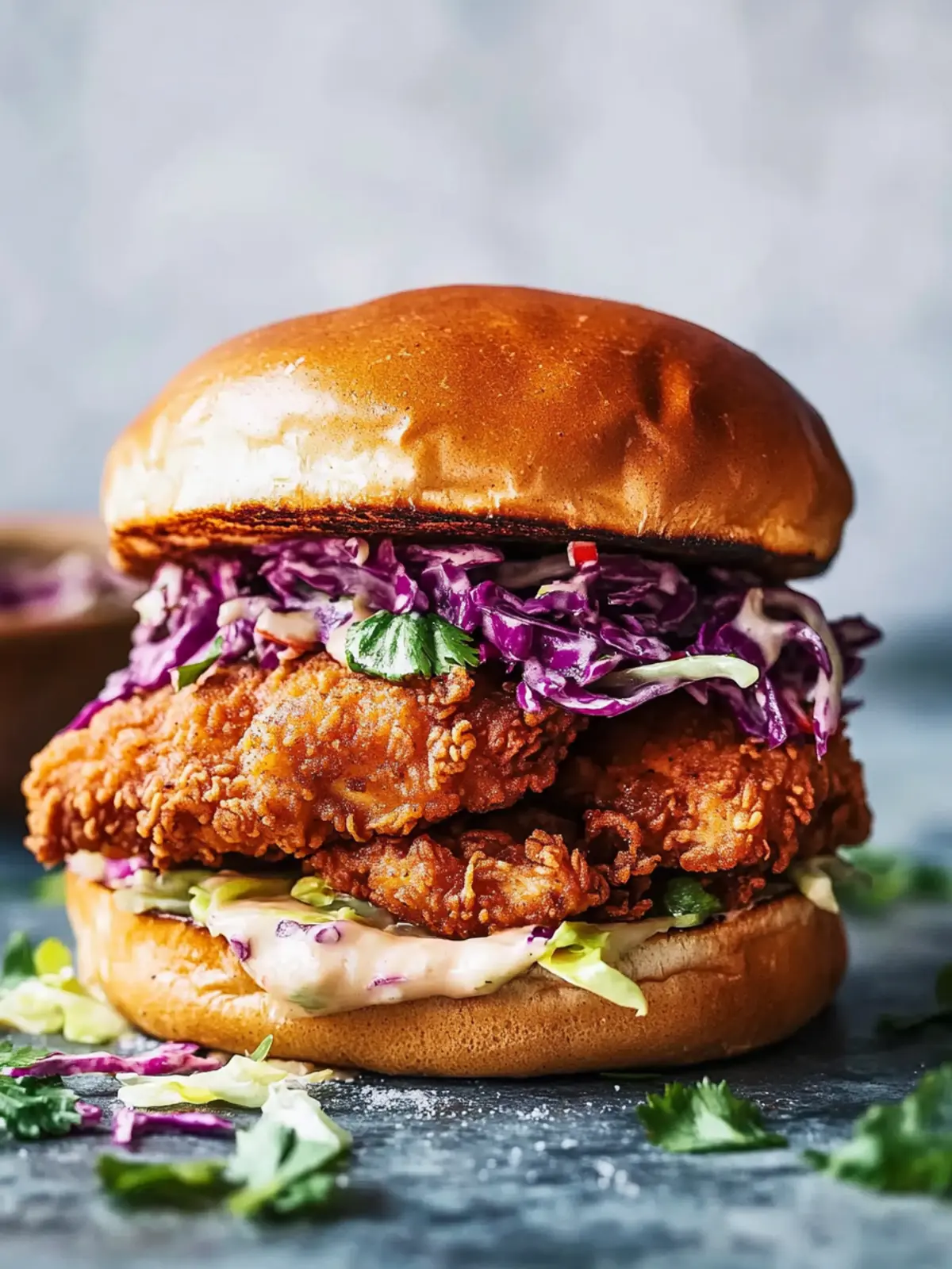 Summertime Fried Chicken Sandwiches with Tangy Slaw