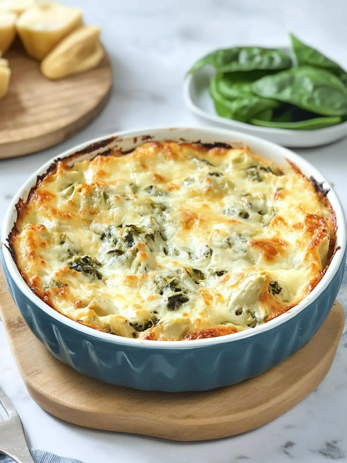 Creamy Cheesy Baked Spinach Artichoke Dip for Cozy Nights 3 Cheesy baked spinach artichoke dip