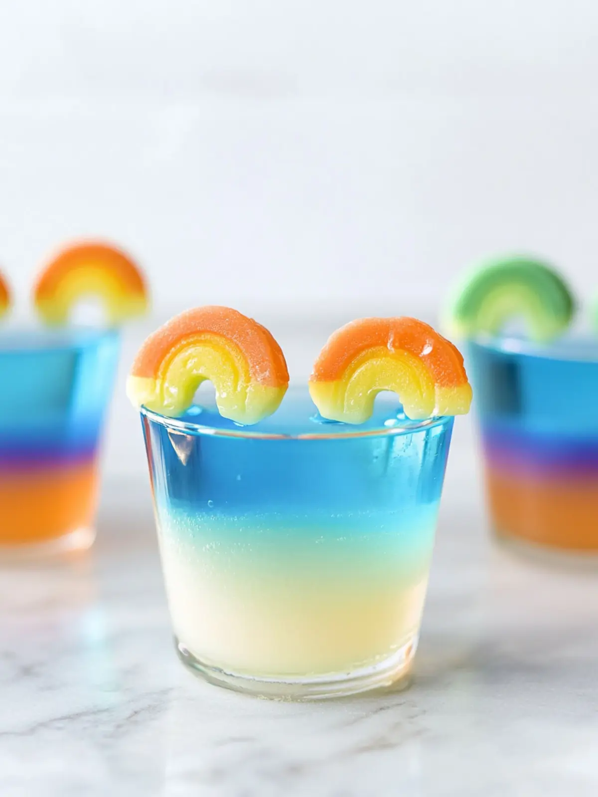 Blue Hawaiian Rainbow Jello Shots
