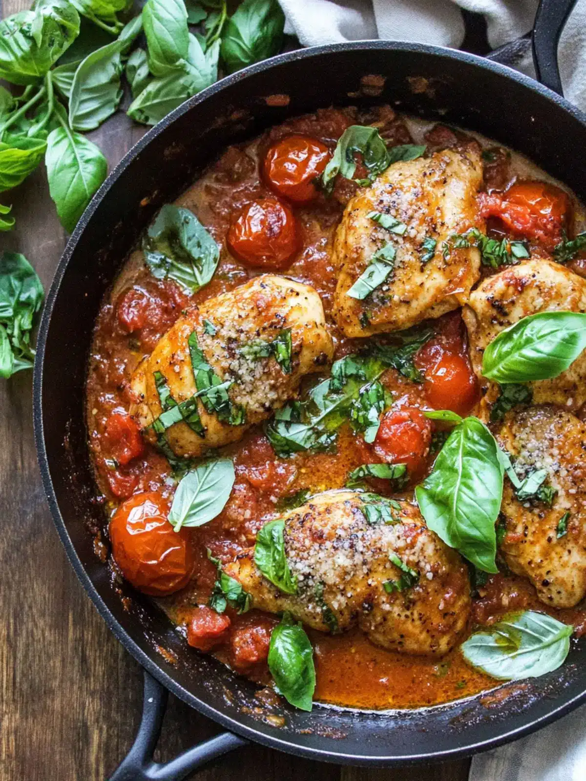 Savory Tomato Basil Skillet Chicken in One Pan Perfection 4 Tomato Basil Skillet Chicken