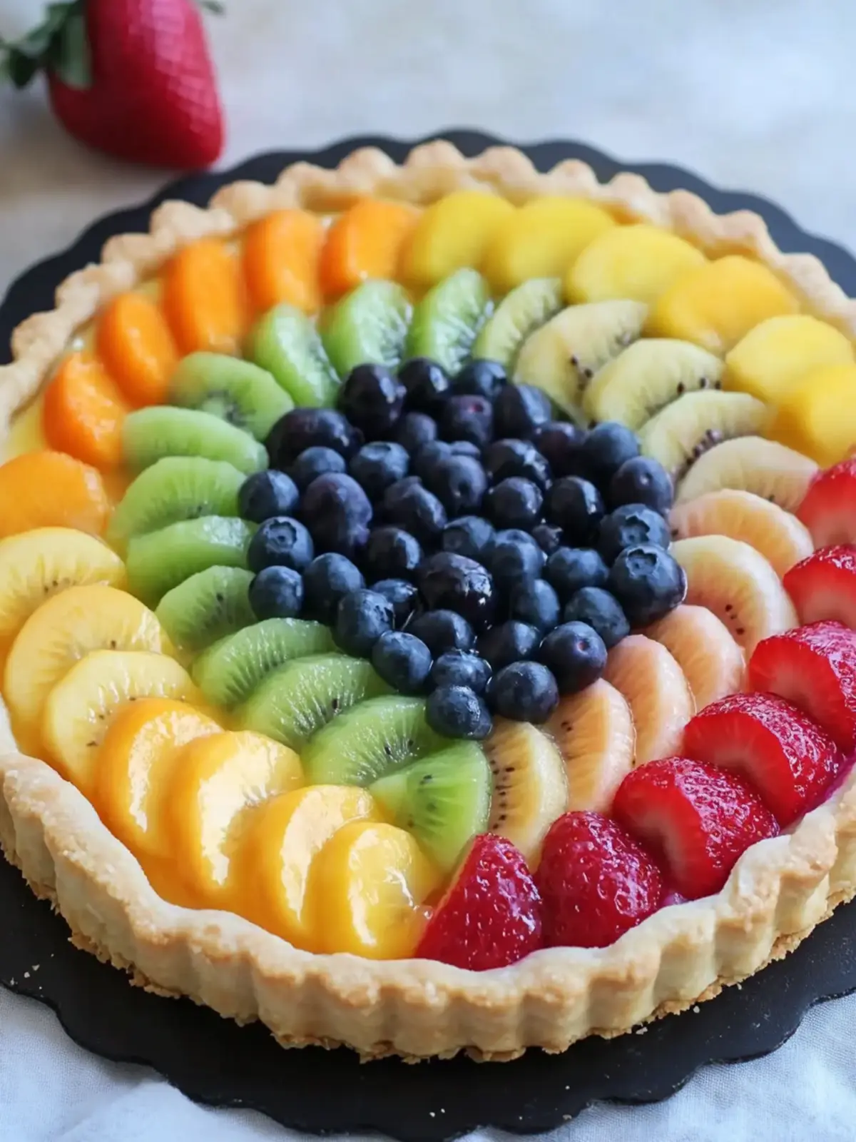 Rainbow Fruit Pizza Tart