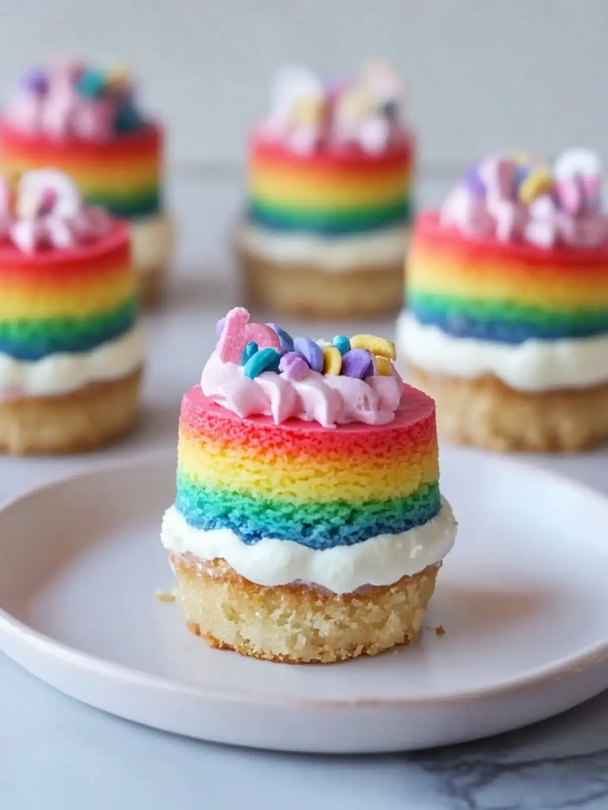 Mini Rainbow Cheesecake Bites
