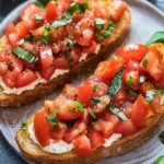 Fresh Tomato Bruschetta with Creamy Cheese Spread