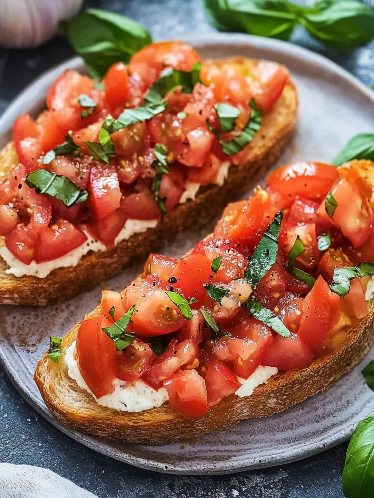 Fresh Tomato Bruschetta with Creamy Cheese Spread Delight 5 Fresh Tomato Bruschetta with Creamy Cheese Spread