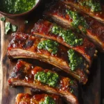 Slow Cooker Barbecue Pork Ribs with Chimichurri