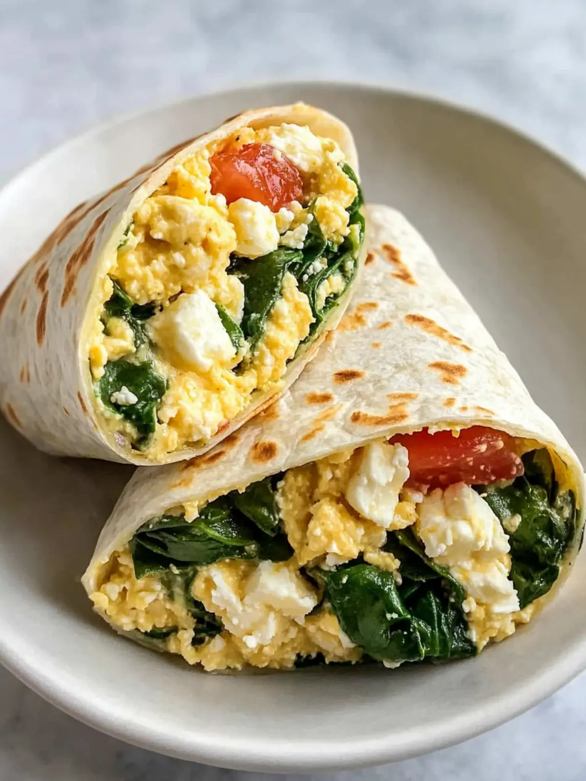 Spinach Feta Breakfast Wraps