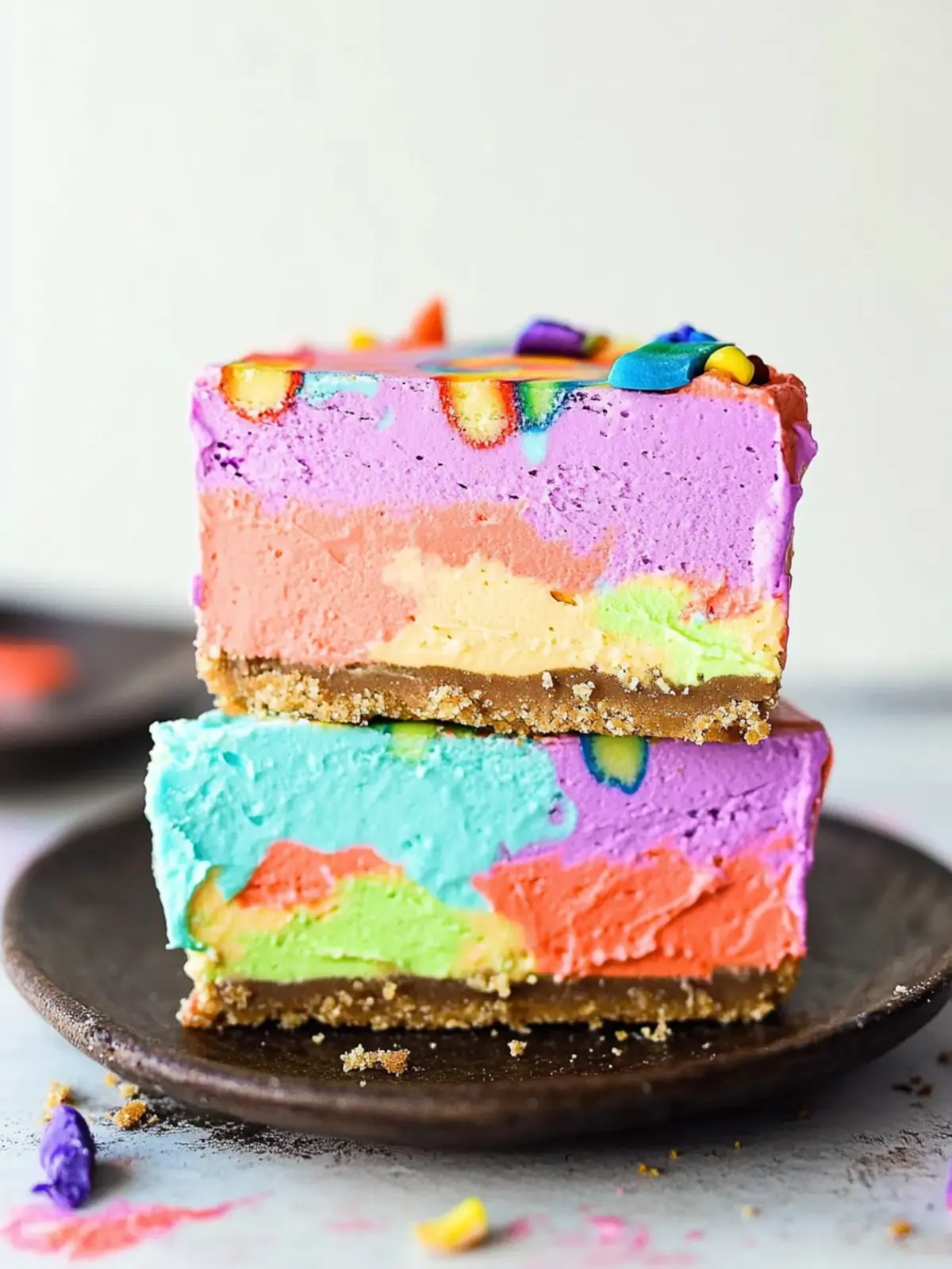No-Bake Rainbow Cheesecake Recipe