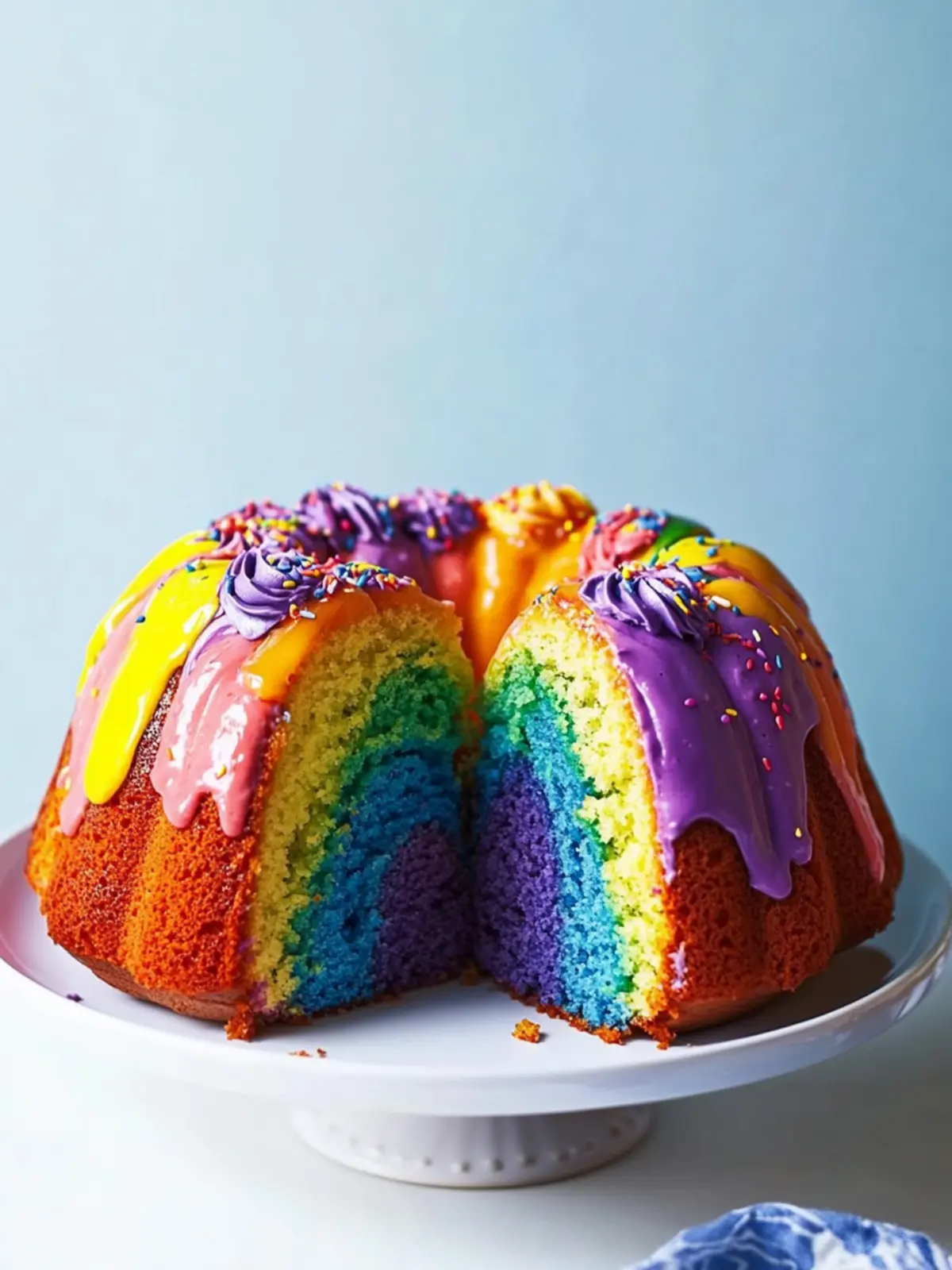 How to Make a Rainbow Bundt Cake