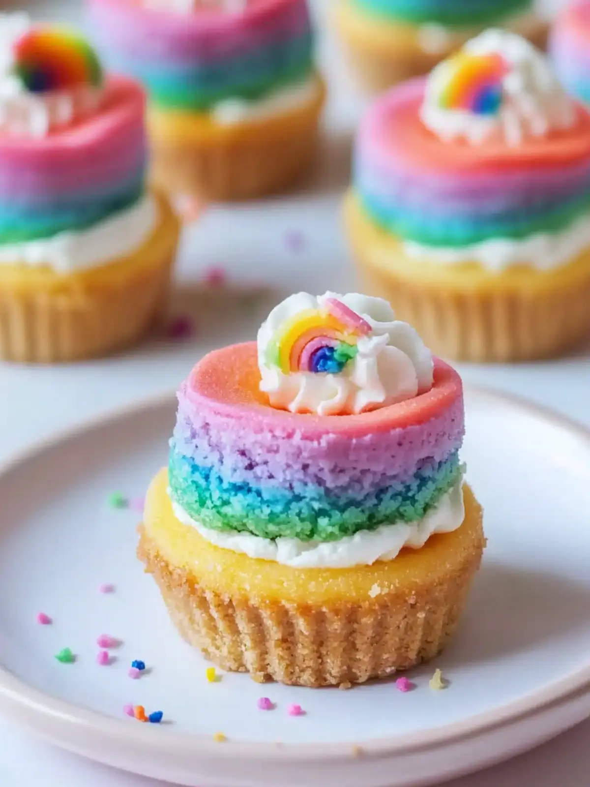 Mini Rainbow Cheesecake Bites