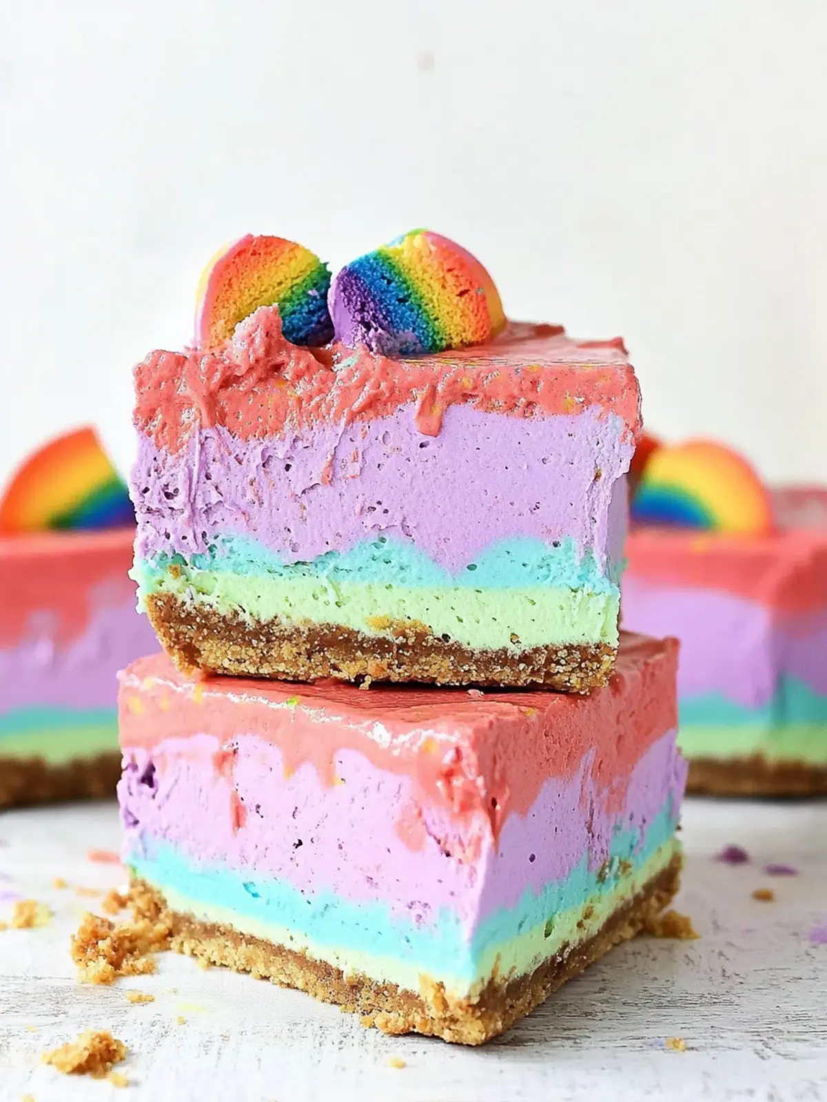 No-Bake Rainbow Cheesecake Recipe