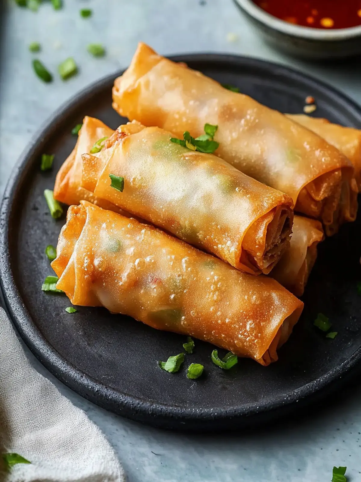 Chicken Spring Rolls (Super Flavorful + Crispy!)