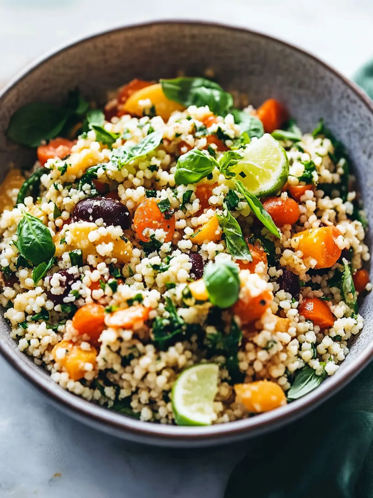 Couscous Salad with Lime Basil Vinaigrette