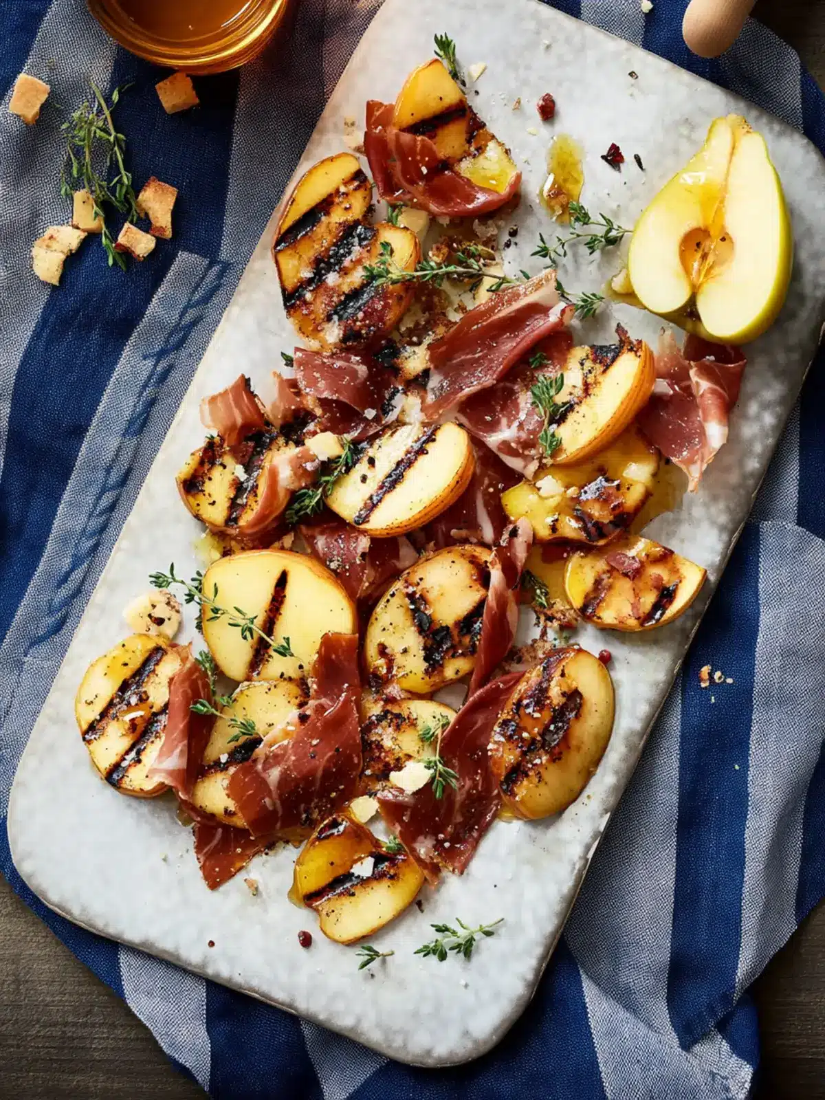 Grilled Apples with Prosciutto and Honey