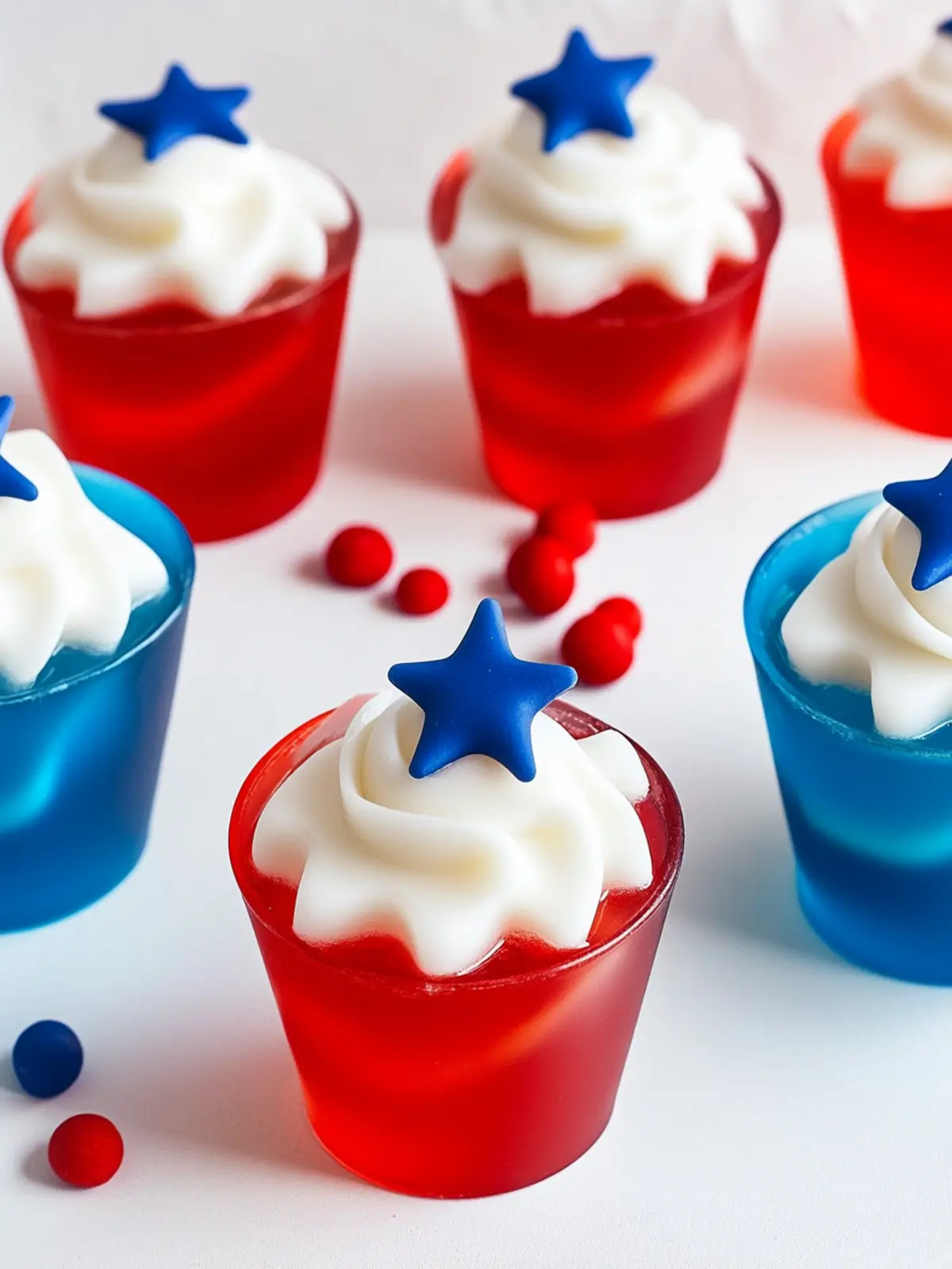 RED, WHITE & BLUE JELLO CUPS