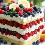 Triple Berry Layered Lemon Cream Cake