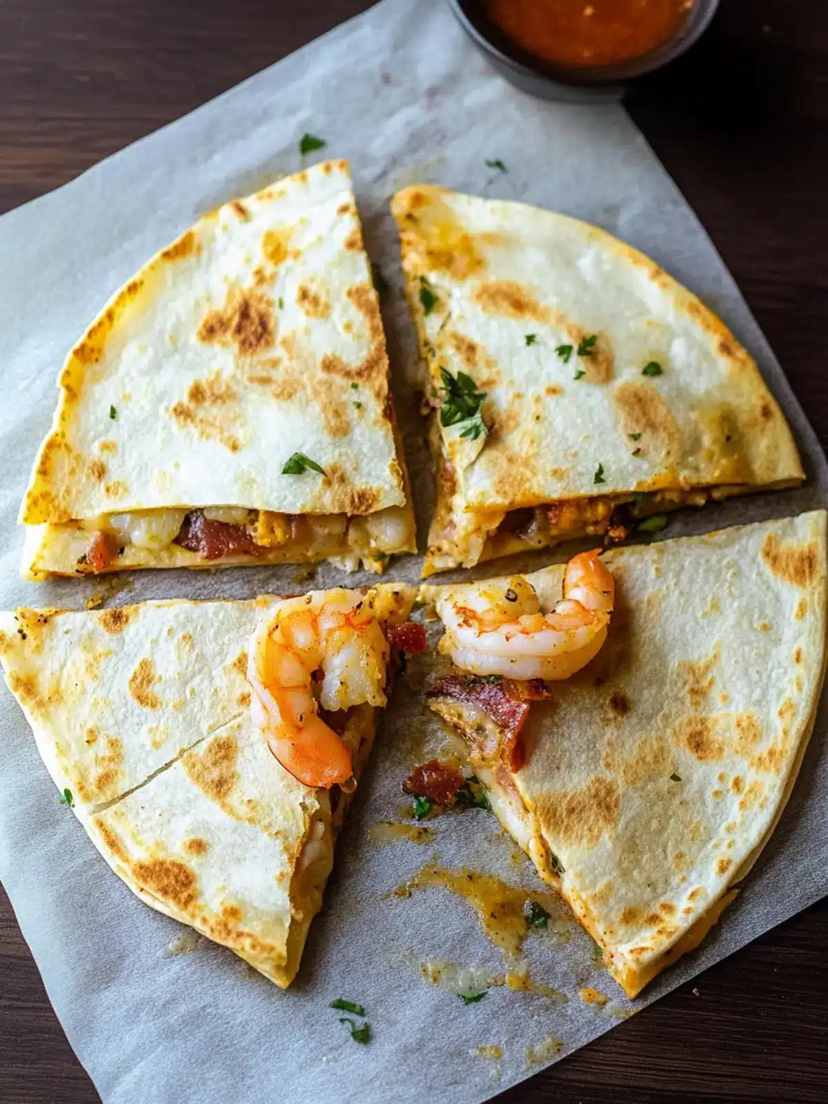 Easy Quesadilla Recipe with Shrimp and Bacon