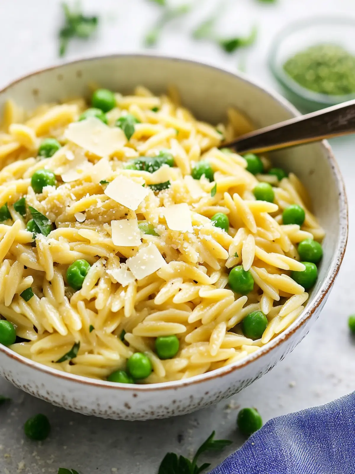 Quick and Easy Lemon Orzo with Parmesan and Peas