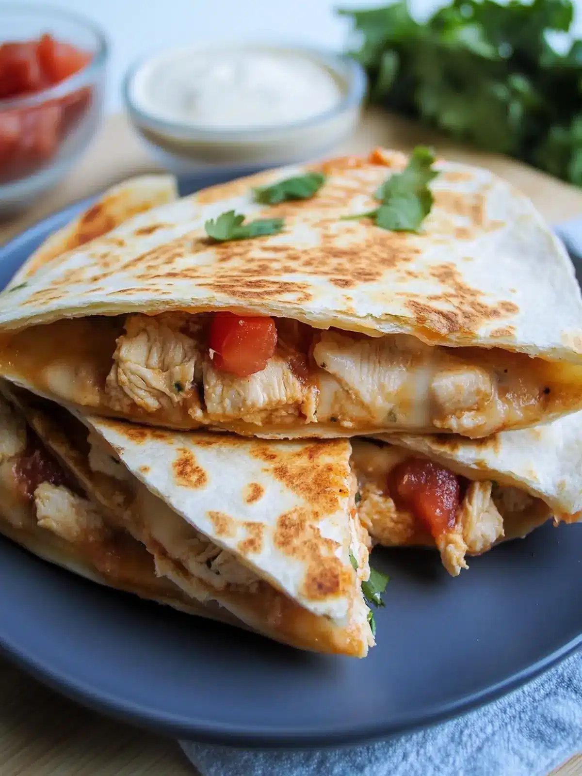 Creamy Chicken Quesadillas: A Family Dinner Delight 2 chicken quesadillas