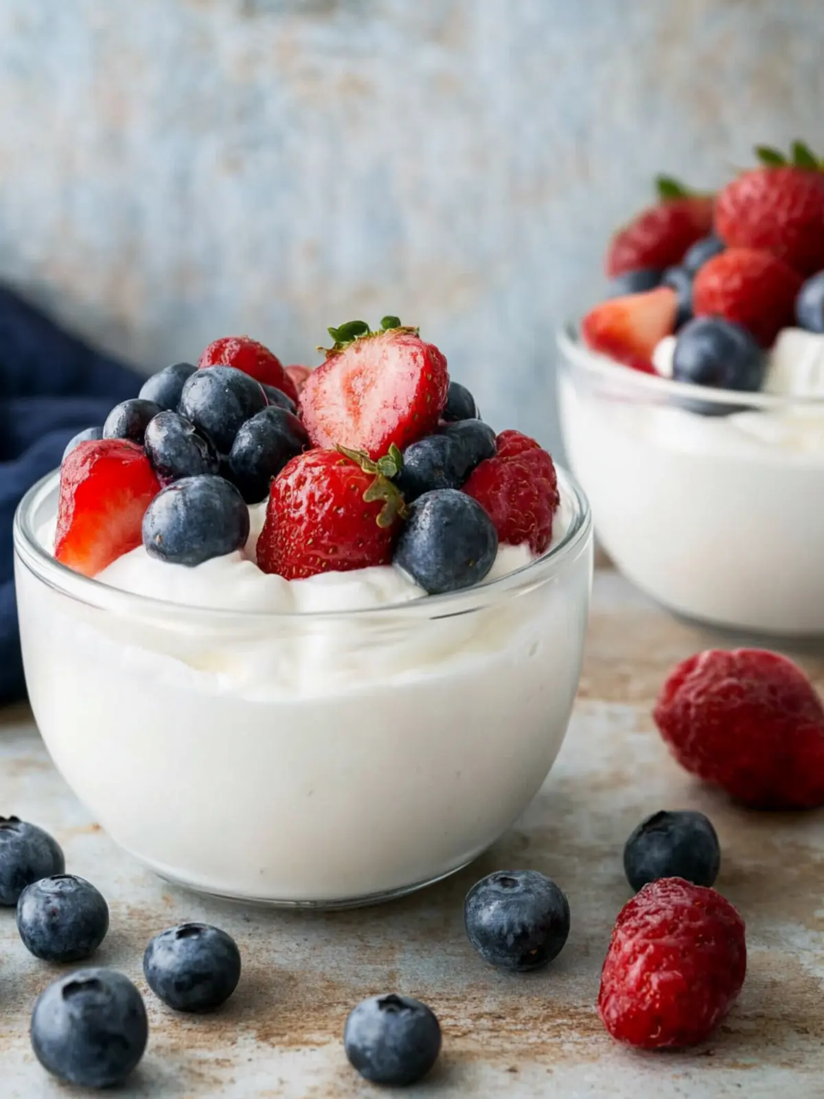 Berries with Yogurt Whipped Cream: A Light, Indulgent Treat 3 Berries with Yogurt Whipped Cream